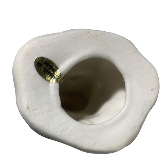 Angel Figurine White Ceramic Porcelain Gold Trim Candle Holder 4 6/8 in Vintage - Picture 8 of 10